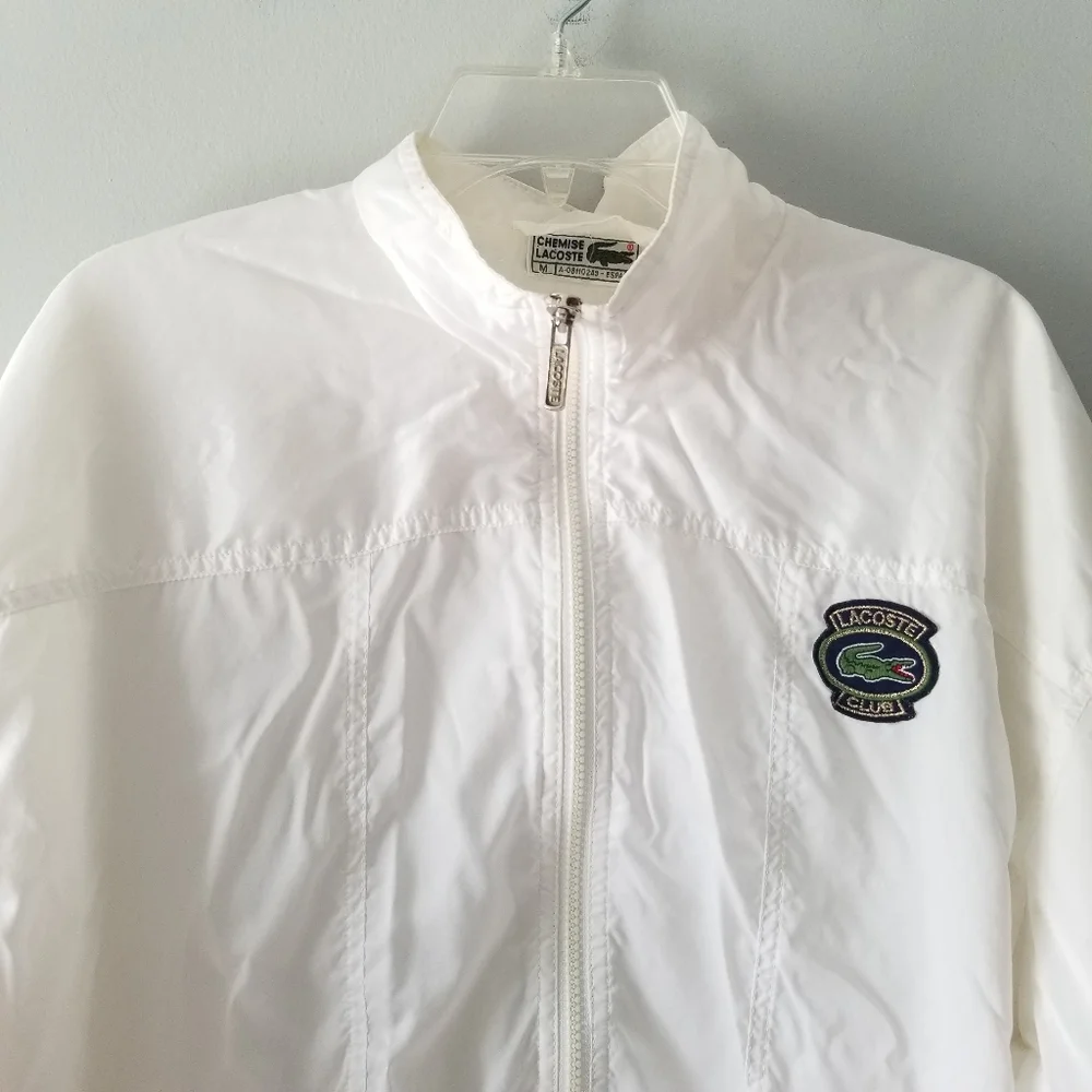 Vintage Chemise Lacoste White Bomber Jacket Medium